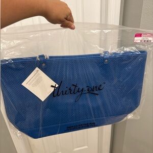 Thirty-One Style Setter Tote Large Cobalt Blue NEW Organizer Teacher Travel Bag